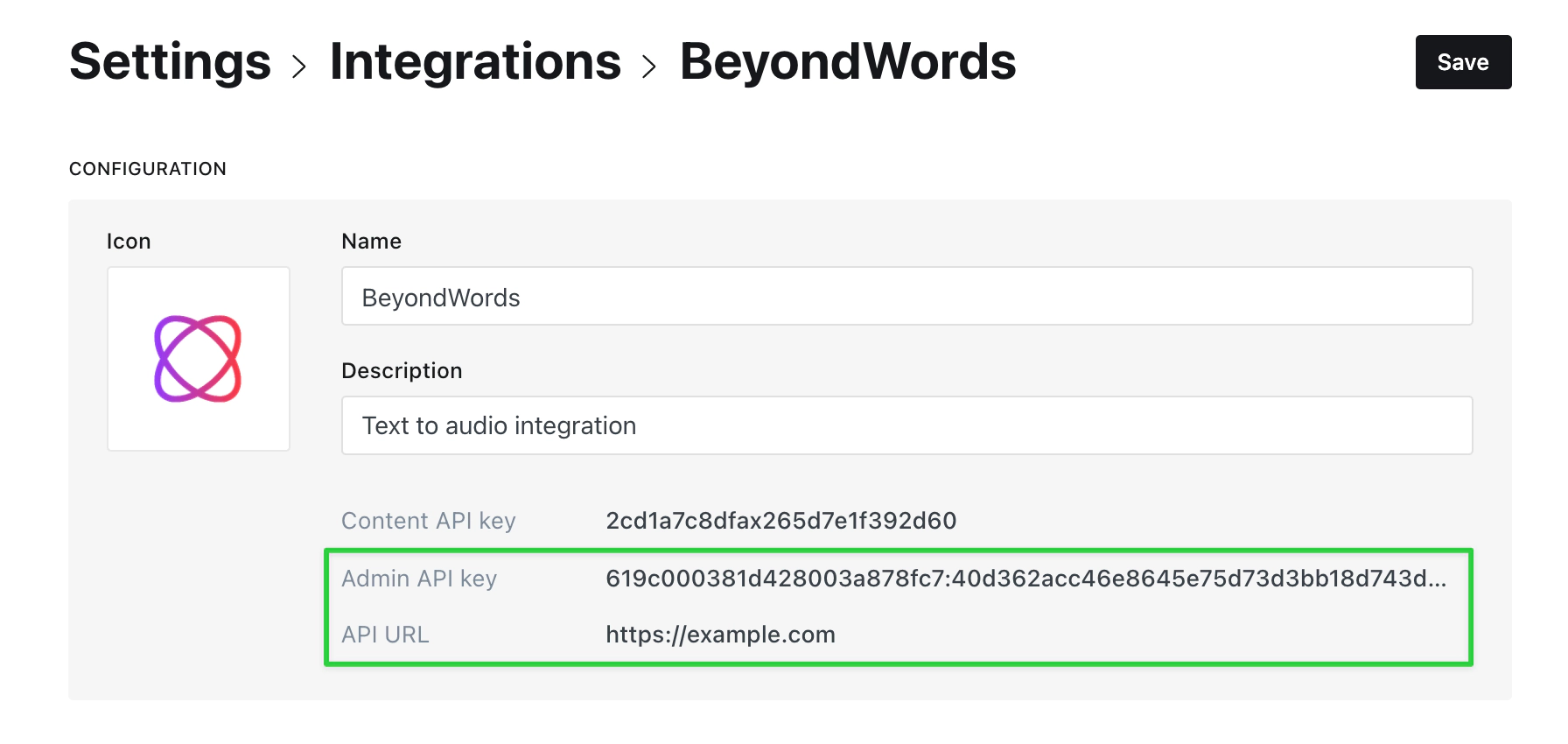 custom integration for beyondwords example