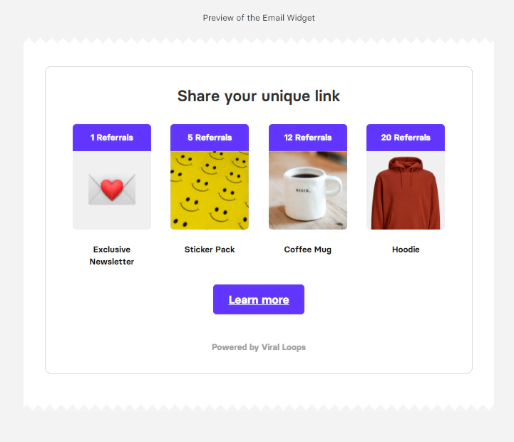 viral loops widget example