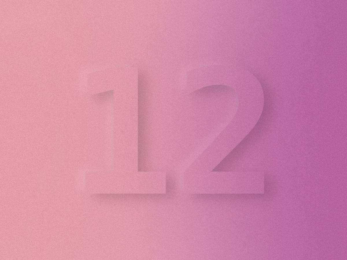 The number 12 on a gradient background